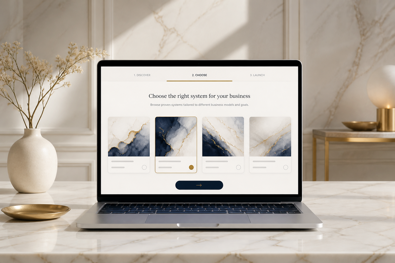 Business customer experience for choosing a governed system