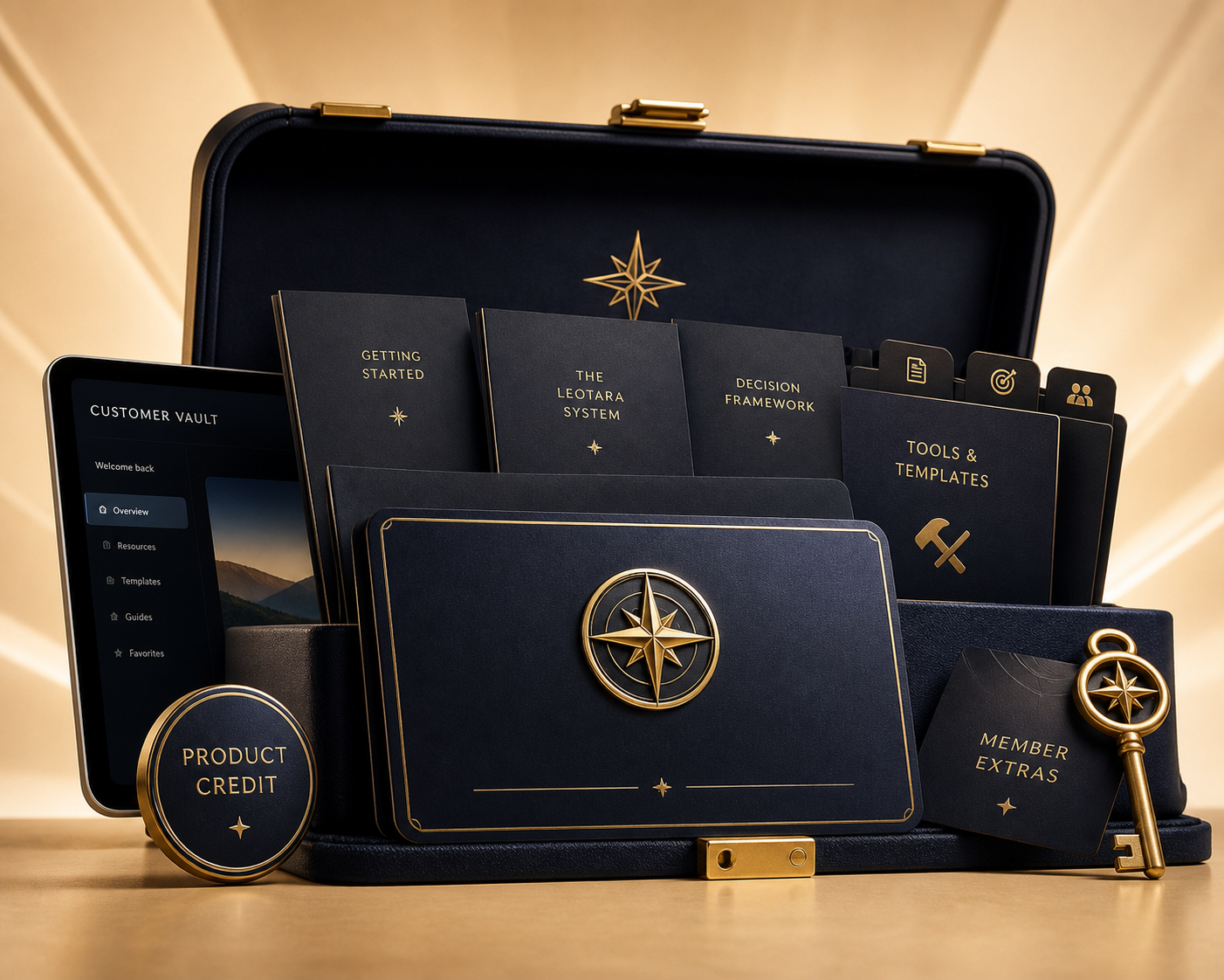 Premium Leotara Membership chest, Product Credit, Customer Vault, and complete system collection
