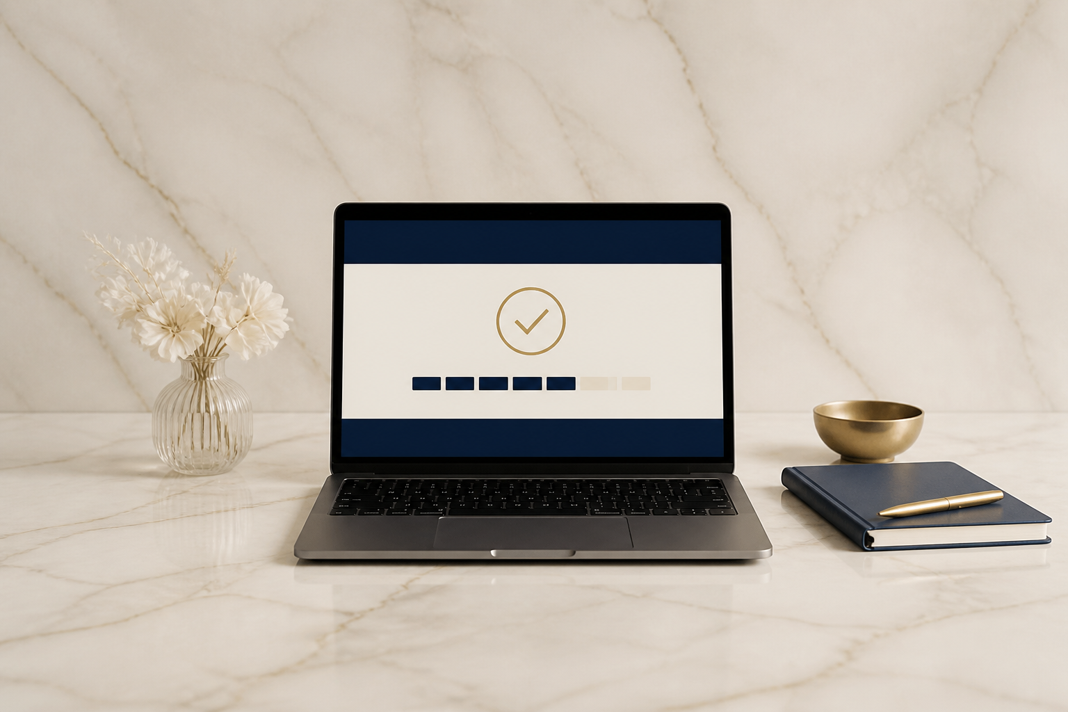 Business workspace showing a governed saved-work state
