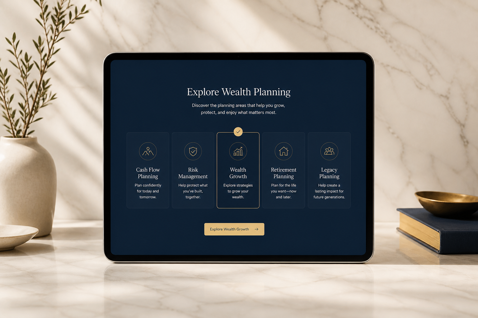 Wealth customer experience for choosing a governed system