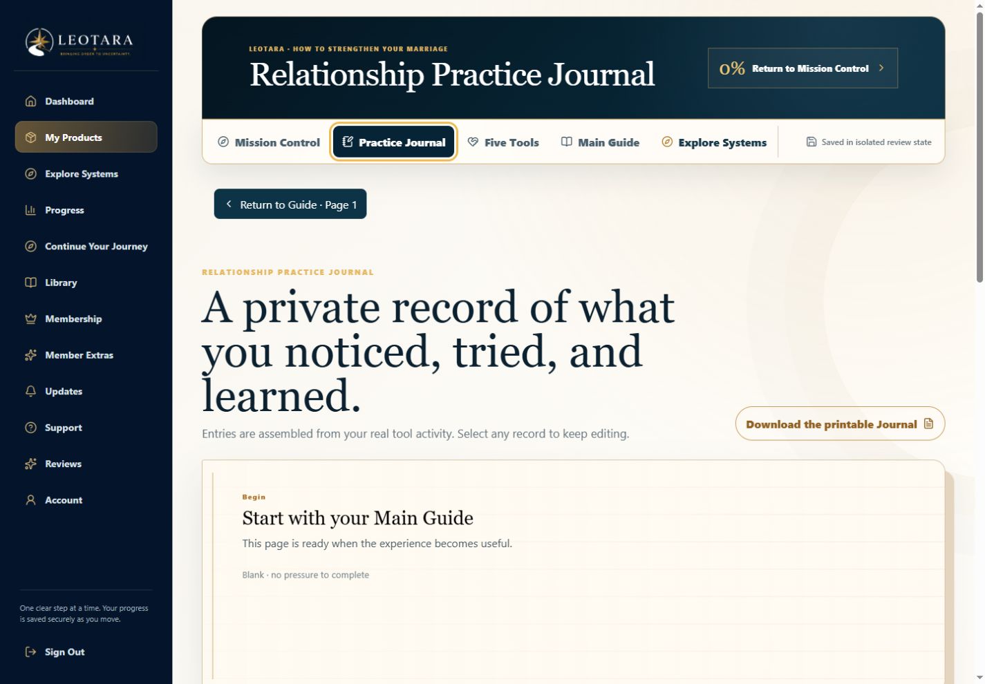 HP-008 Relationship Practice Journal preview